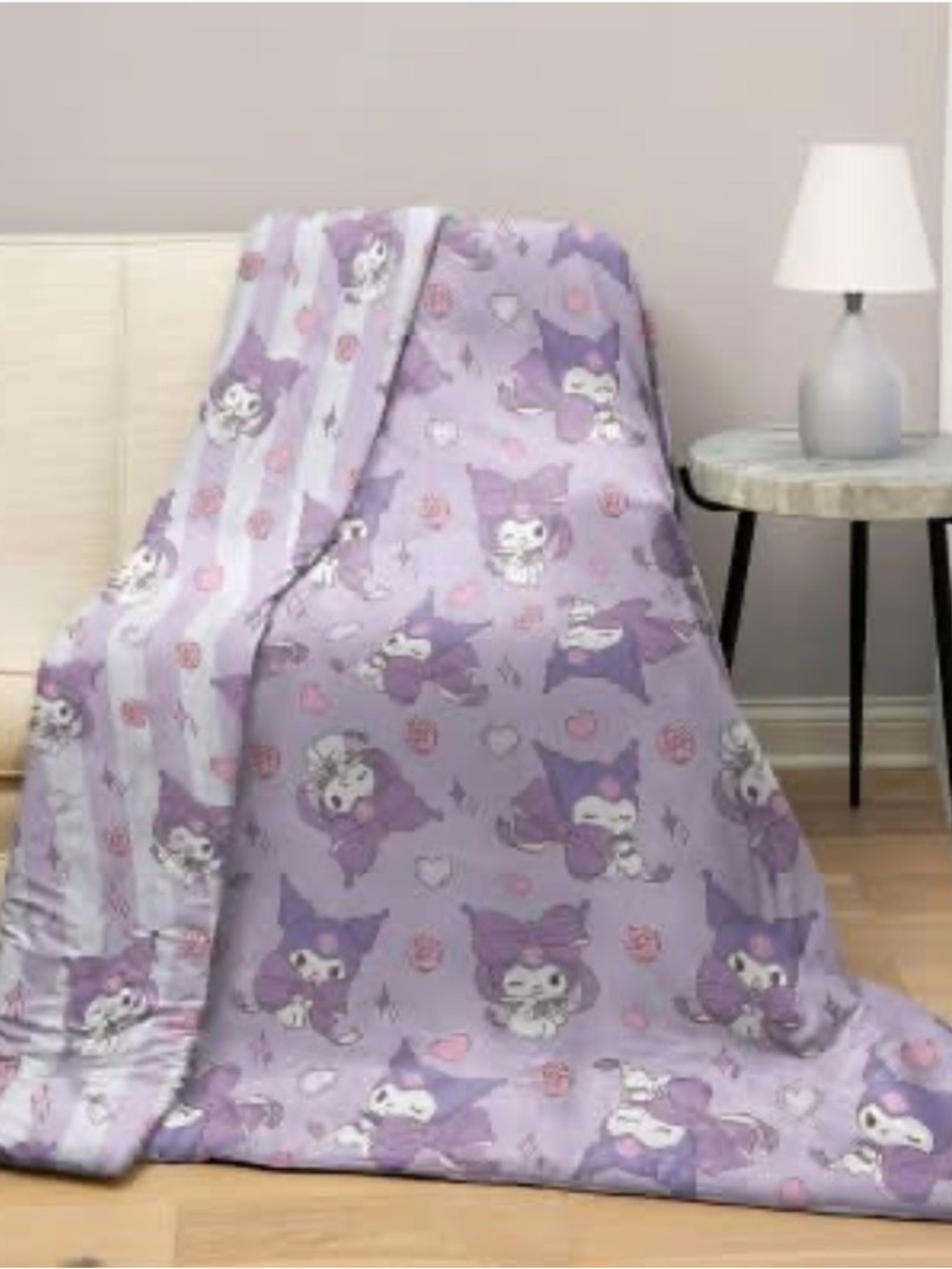 Sanrio Kuromi Serenity Comfort Reversible Plush Throw Blanket 50” x 60” NWT
